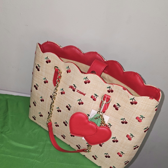 Betsey Johnson Beige Cherry Shoulder Bag - Picture 7 of 13